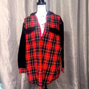 Jones New York Sport vintage plaid half zip pullover